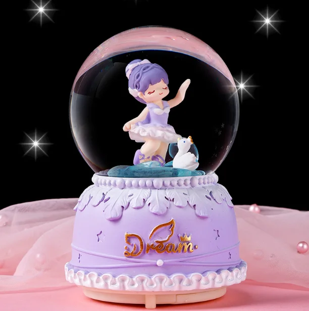 (estilo 4) Caja De Música Con Bola De Cristal De Bailarina, Regalo De San Valentín