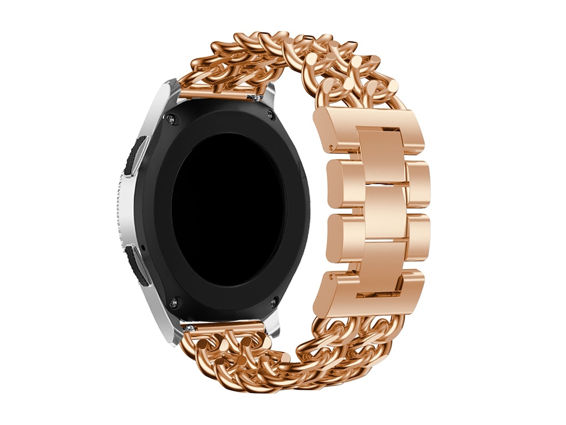 Correa de acero inoxidable ancho 22mm cadena vaquera para Samsung Galaxy Watch 46mm - oro rosa