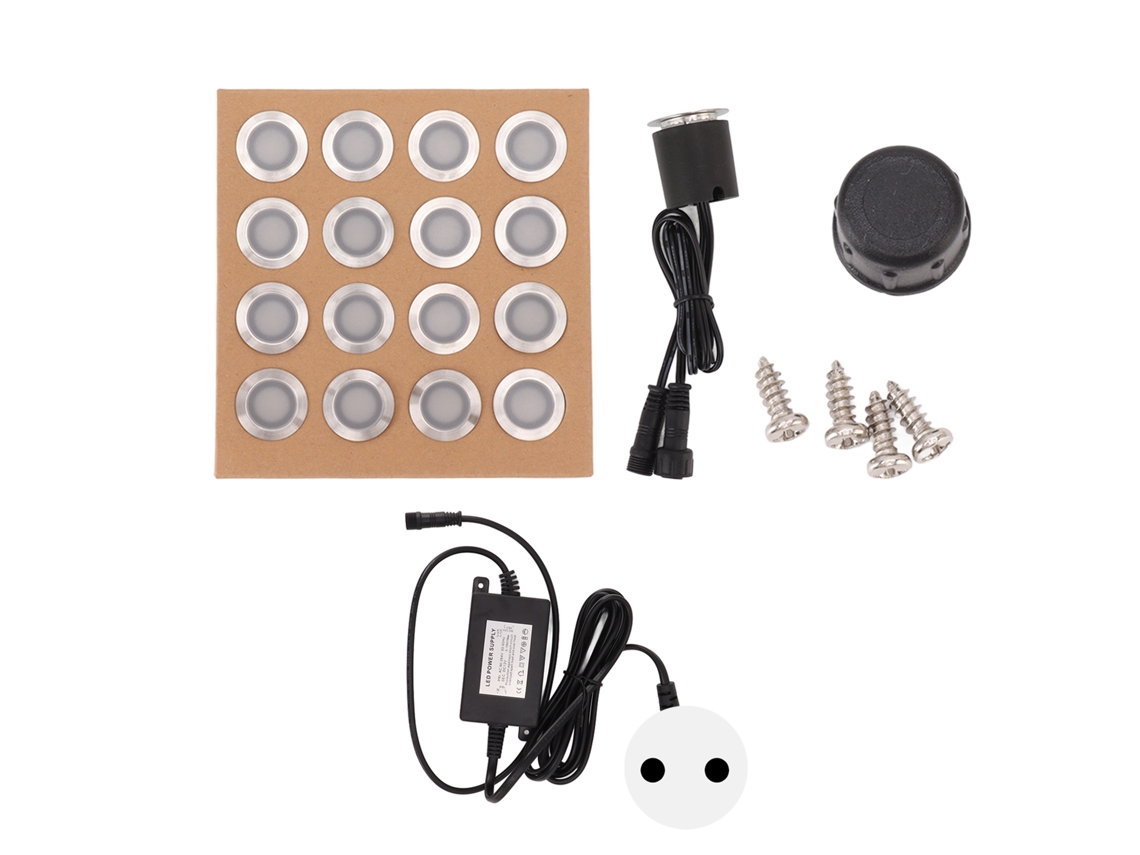 2026-16pcs Luz Led Para Terraza Acero Inoxidable Ip67 Impermeable Lámpara De Suelo Para Jardín Patio Escaleras