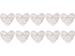 Bolas Ligeras Creativas 10 Ratán Blancas Forma Corazón Decoración Colgante Hogar Boda
