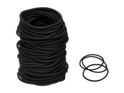 100 Gomas Para El Cabello De 2 Mm De Grosor, Sin Metal, Color Negro.