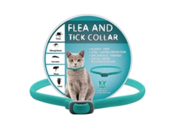 Collar repelente de insectos y mosquitos diseñado específicamente para gatos, cómodo y que no aprieta alrededor del cuello - Azul claro