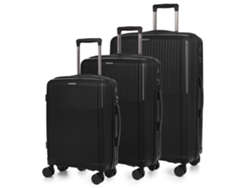 Juego De 3 Maletas Trolley, En Material Ligero Pp Resistente A La Rotura. Cerradura Tsa Numérica, 4 Ruedas Dobles Giratorias 360°.