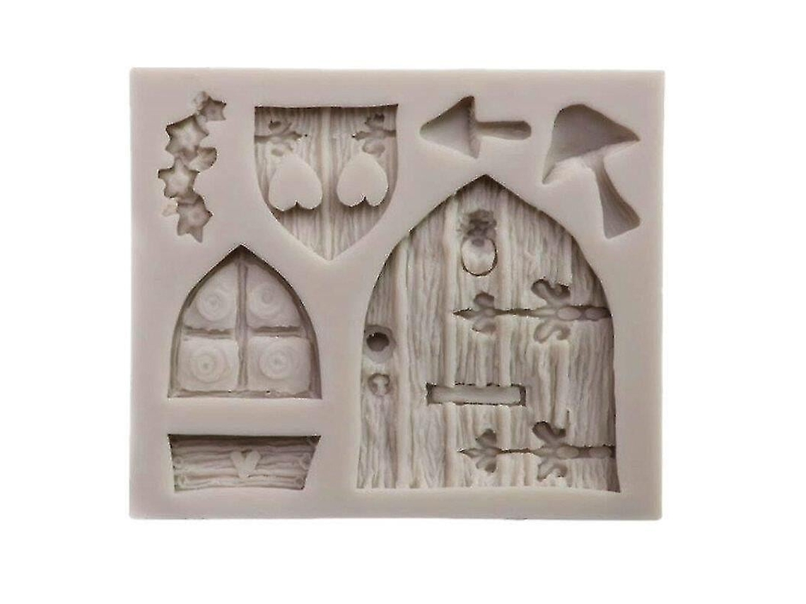 Moldes Para Tartas, Diseños De Dibujos Animados, Puerta De Madera, Molde De Pegamento, 1 Pieza.