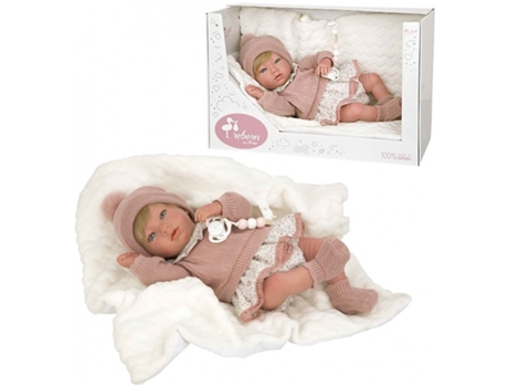 Reborn Arias 40 Cm Abril Rosa C/Manta MUÑECAS ARIAS
