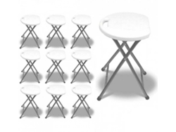 Conjunto de 10 Bancos GH91 GARDEN HOUSE GARAGE 91 Dobráveis (Branco - Resina - 31x45 cm)