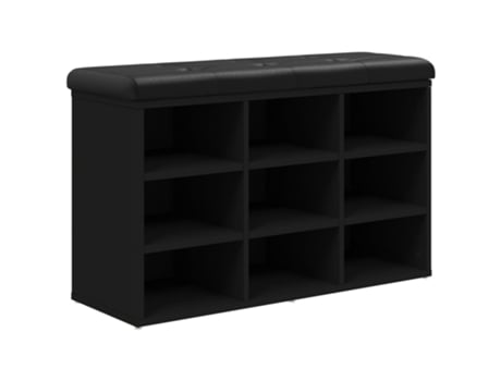 Banco zapatero VIDAXL madera de ingeniería negro (82x32x50 cm)