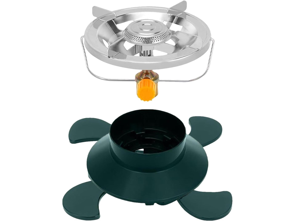 Soporte para hornillo de camping, base de cartucho para senderismo, soporte estabilizador Gokoco
