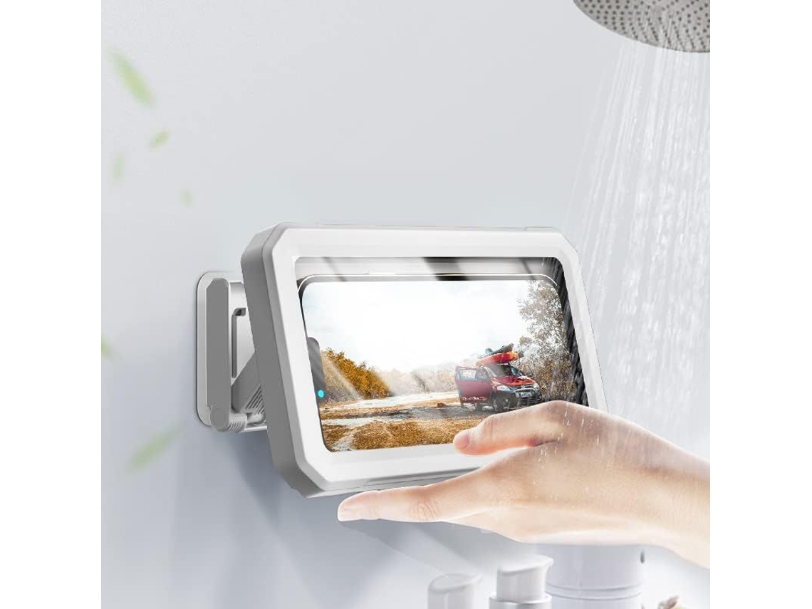 2026-soporte Para Teléfono En La Ducha Linjou, Rotación 360° Y Ángulo 145°, Impermeable, Montaje En Pared (blanco)