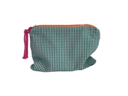 Neceser Con Cremallera, Estampado A Cuadros, Ideal Para Viajar.