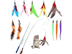 Juguete De Plumas Para Gatos paquete De 12, Juguete Interactivo Para Gatos Con Cascabel, Ideal Para Niños, Educativo, Excelente Durabilida
