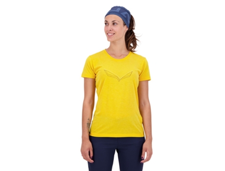 Camiseta de Mujer SALEWA Pure Eagle Frame Dry Amarillo (XS)