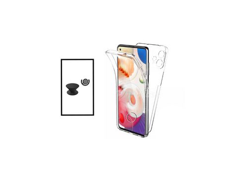Kit Funda 3x1 360° Impact Protection + 1 GripHolder + 1 Soporte GripHolder Negro para Realme 9i - Transparente/Negro