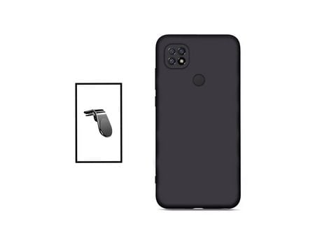 Kit Soporte Magnético L Safe Driving coche + Funda Silicona para Xiaomi Redmi 10 Power - Negro