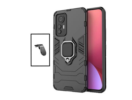 Kit Soporte de Coche Magnético L + Funda de Protección Militar Magnética para Xiaomi 12S - Negro
