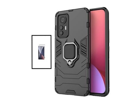 Kit Película de Cristal Templado 5D Full Cover Curved + Funda 3X1 Military Defender para Xiaomi 12S Pro - Negro