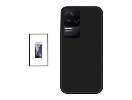 Kit Película de Cristal Templado GorilasGlass + Funda Protección Trasera Silicona para Xiaomi Poco F4 5G - Negro