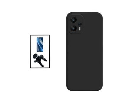 Kit Película Protectora de Hydrogel Frente + Funda Protección Trasera Silicona + Soporte Magnético para Xiaomi Redmi Note 11T Pro - Negro