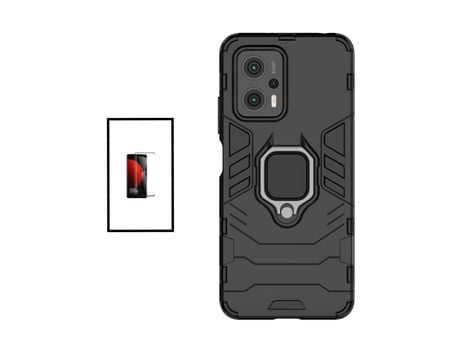 Kit Película de Cristal Templado GorilasGlass + Funda de Protección Militar Magnética para Xiaomi Redmi Note 11T Pro+ Plus - Negro