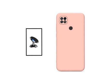 Kit Soporte Magnético de coche + Funda Silicona para Xiaomi Poco C40 - Rosa