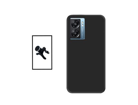 Kit Soporte Magnético reforzado de coche + Funda Silicona para Oppo K10 5G - Negro