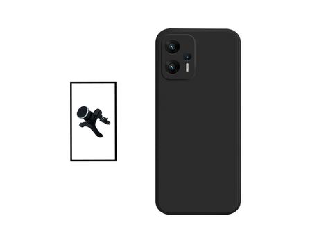 Kit Soporte Magnético reforzado de coche + Funda Silicona para Xiaomi Redmi K50i - Negro