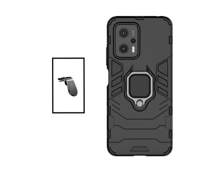 Kit Soporte de Coche Magnético L + Funda de Protección Militar Magnética para Xiaomi Redmi Note 11T Pro+ Plus - Negro