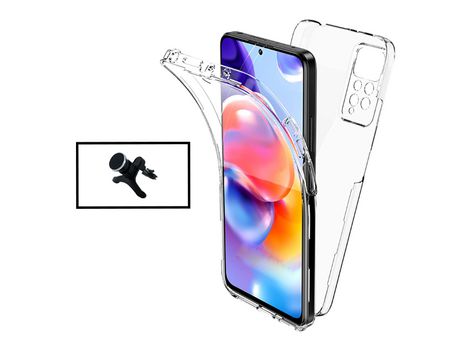 Kit Funda 360° Protección Frente y Verso + Soporte Magnético para Xiaomi Redmi Note 11S 5G - Transparente/Blanco