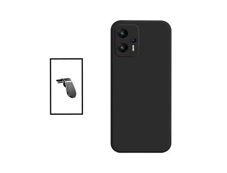 Kit Soporte Magnético L Safe Driving coche + Funda Silicona para Xiaomi Redmi Note 11T Pro+ Plus - Negro