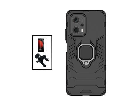 Kit Película de Cristal Templado GorilasGlass + Funda de Protección Militar Magnética + Soporte Magnético para Xiaomi Redmi Note 11T Pro - Negro