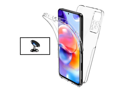 Kit Funda 360° Protección Frente y Verso + Soporte Magnético para Xiaomi Redmi Note 11S 5G - Transparente/Blanco