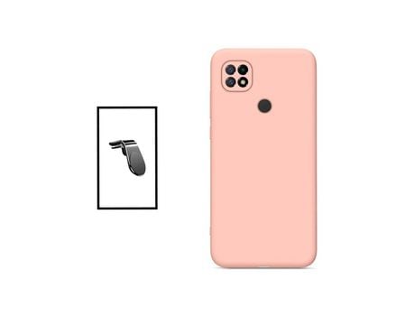 Kit Soporte Magnético L Safe Driving coche + Funda Silicona para Xiaomi Redmi 10 Power - Rosa