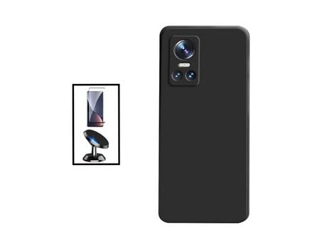 Kit Película de Cristal Templado GorilasGlass + Funda Protección Trasera Silicona + Soporte Magnético para Realme GT Neo 3 150W - Negro