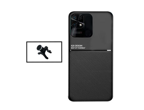 Kit Funda Trasera Magnética Anti Choque + Soporte Magnético para Xiaomi Redmi 10 Power - Negro
