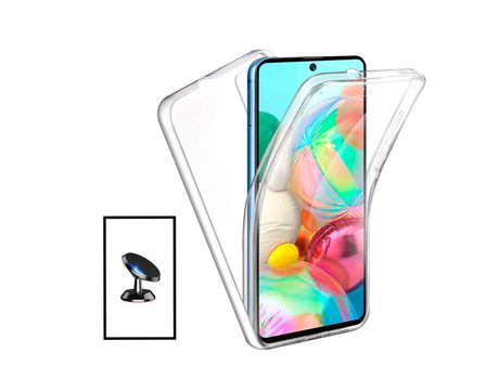 Kit Funda 3x1 360° Impact Protection + Soporte Magnético de coche para Oppo A36 - Transparente/Blanco