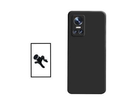 Kit Soporte Magnético + Funda Protección Trasera Silicona para Realme GT Neo 3 - Negro