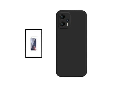 Kit Película de Cristal Templado 5D Full Cover + Funda Silicone Líquido para Xiaomi Redmi Note 11T Pro - Negro