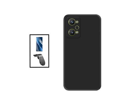 Kit Película Hydrogel Full Cover Frente + Funda Silicona + Soporte Magnético L Safe Driving coche para Realme GT Neo2 - Negro