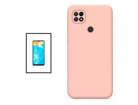 Kit Película Hydrogel Full Cover Frente + Funda Silicone Líquido para Xiaomi Redmi 10 Power - Rosa
