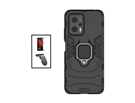 Kit Película de Cristal Templado GorilasGlass + Funda de Protección Militar Magnética + Soporte de Coche Magnético L para Xiaomi Poco X4 GT - Negro...