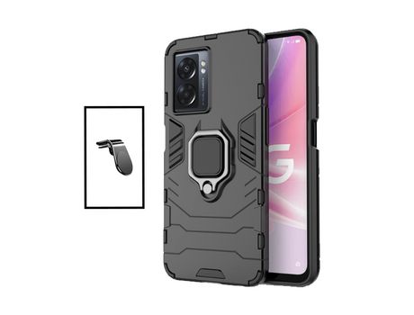 Kit Soporte de Coche Magnético L + Funda de Protección Militar Magnética para Oppo A77 - Negro