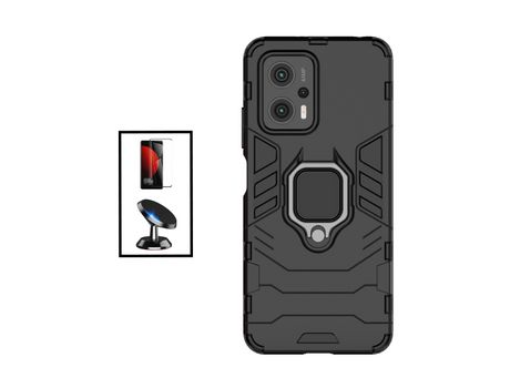 Kit Película de Cristal Templado GorilasGlass + Funda de Protección Militar Magnética + Soporte Magnético para Xiaomi Redmi Note 11T Pro - Negro