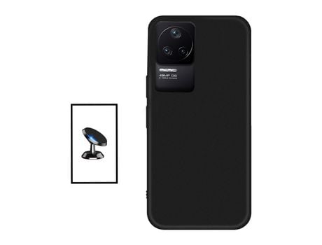 Kit Soporte Magnético de coche + Funda Silicona para Xiaomi Poco F4 - Negro