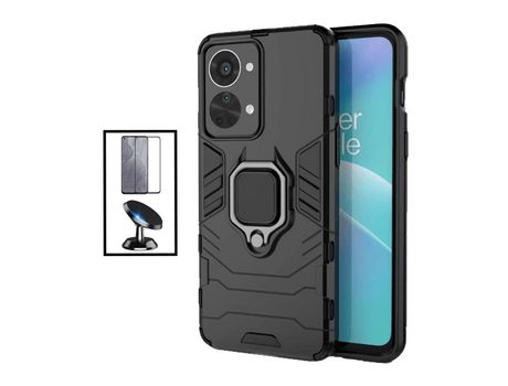 Kit Película de Cristal Templado GorilasGlass + Funda de Protección Militar Magnética + Soporte Magnético para OnePlus Nord 2T - Negro