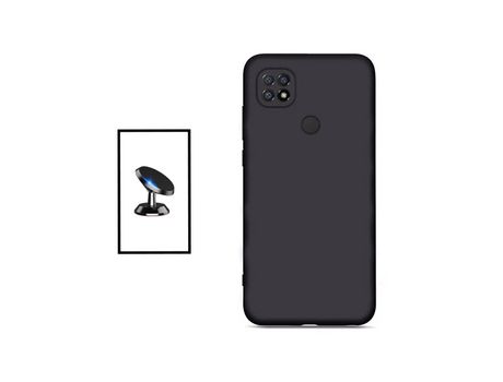 Kit Soporte Magnético de coche + Funda Silicona para Xiaomi Poco C40 - Negro