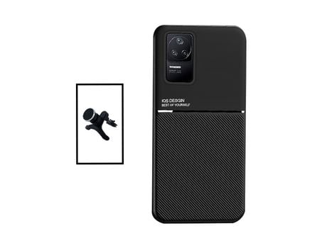 Kit Funda Magnetic Lux + Soporte Magnético de coche reforzado para Xiaomi Redmi K40S - Negro