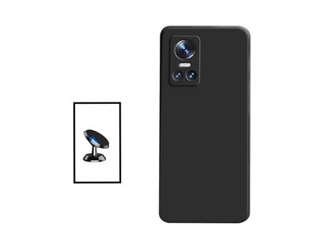 Kit Soporte Magnético + Funda Protección Trasera Silicona para Realme GT Neo 3 150W - Negro