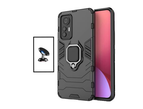 Kit Soporte Magnético de coche + Funda 3X1 Military Defender para Xiaomi 12S Pro - Negro