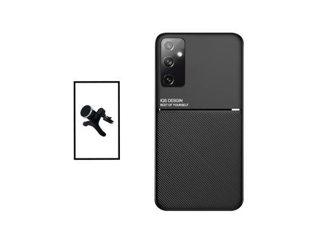 Kit Funda Magnetic Lux + Soporte Magnético de coche reforzado para Samsung Galaxy M13 - Negro