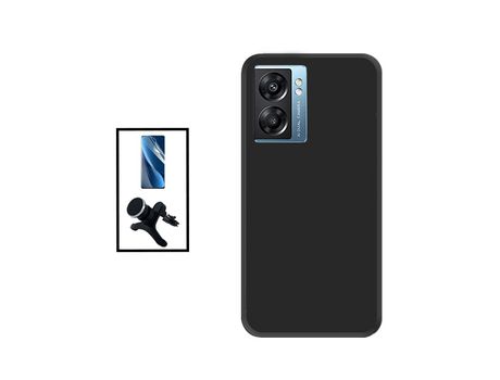 Kit Película Hydrogel Full Cover Frente + Funda Silicona + Soporte Magnético de coche reforzado para Oppo K10 5G - Negro